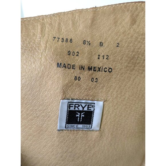 Frye Carmen Boots Womens Size 8.5 Tan Brown Tall Leather Zip Western Riding - Picture 9 of 11